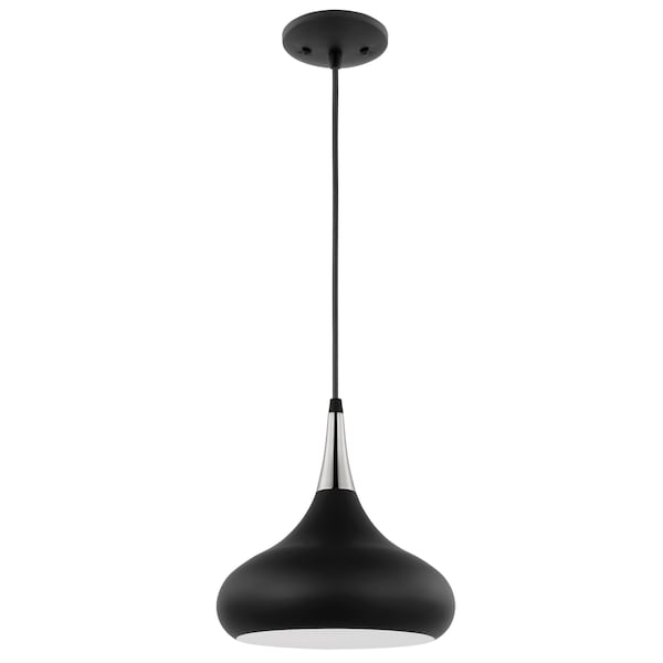 Nuvo Phoenix 1-Light Small Pendant Matte Black with Polished Nickel 60/7510 - main